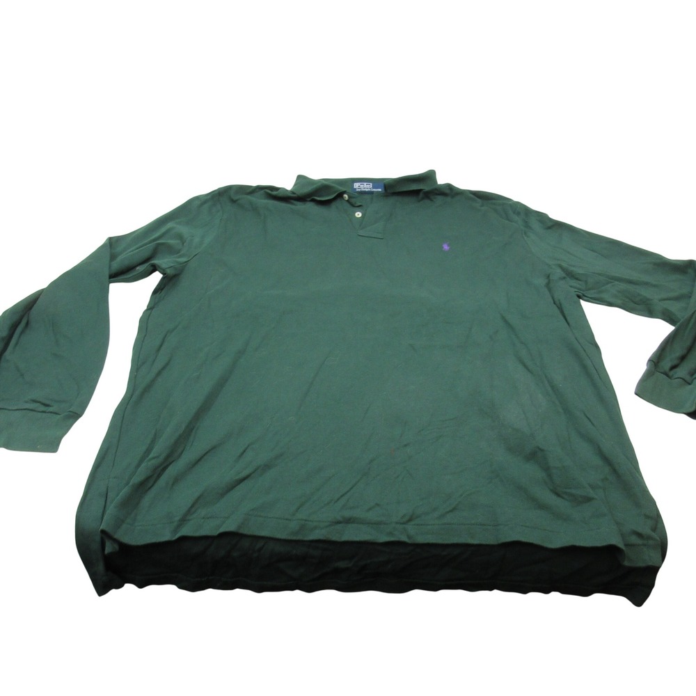 Polo Ralph Lauren Mens Long Sleeve Polo Shirt Green XXL Embroidered Pony